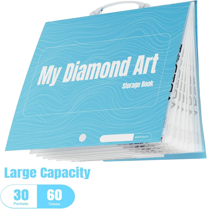 ARTDOT Diamant Painting Bilder Album mit Griff, Diamond Painting Mappe, Sichtbuch in A2 für Aufbewah