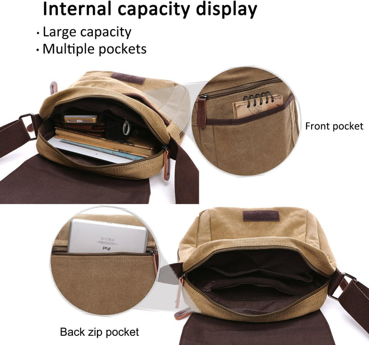 FANDARE New Umhängetasche Herren Studenten Reisen Postbote Crossbody Bag Grosse Kapazität Multi-Tasc