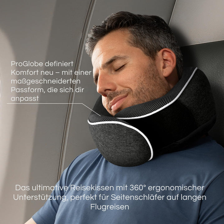 Proglobe Nackenkissen Flugzeug, Reisekissen 100% Memory Foam, Orthopädisches Nackenhörnchen, Für Rei