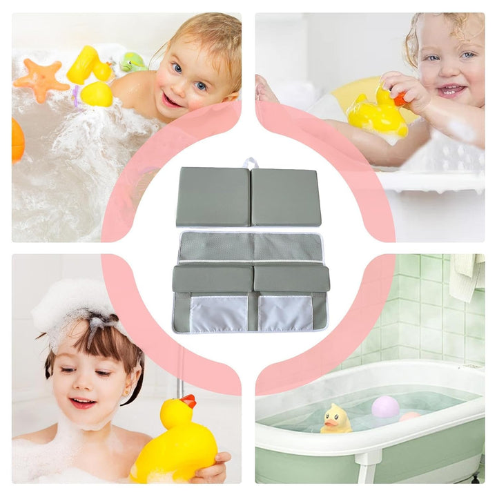 Cushioned Bathing Kneeler, Baby Bathing Time Organizer, Portable Bath Kneeling Pad, Easy-Clean Bath