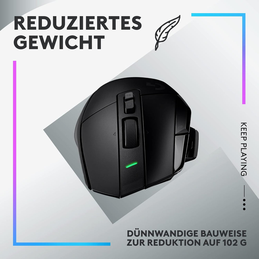 Logitech G502 X LIGHTSPEED Kabellose Gaming-Maus - Optische Maus mit optisch-mechanischen LIGHTFORCE
