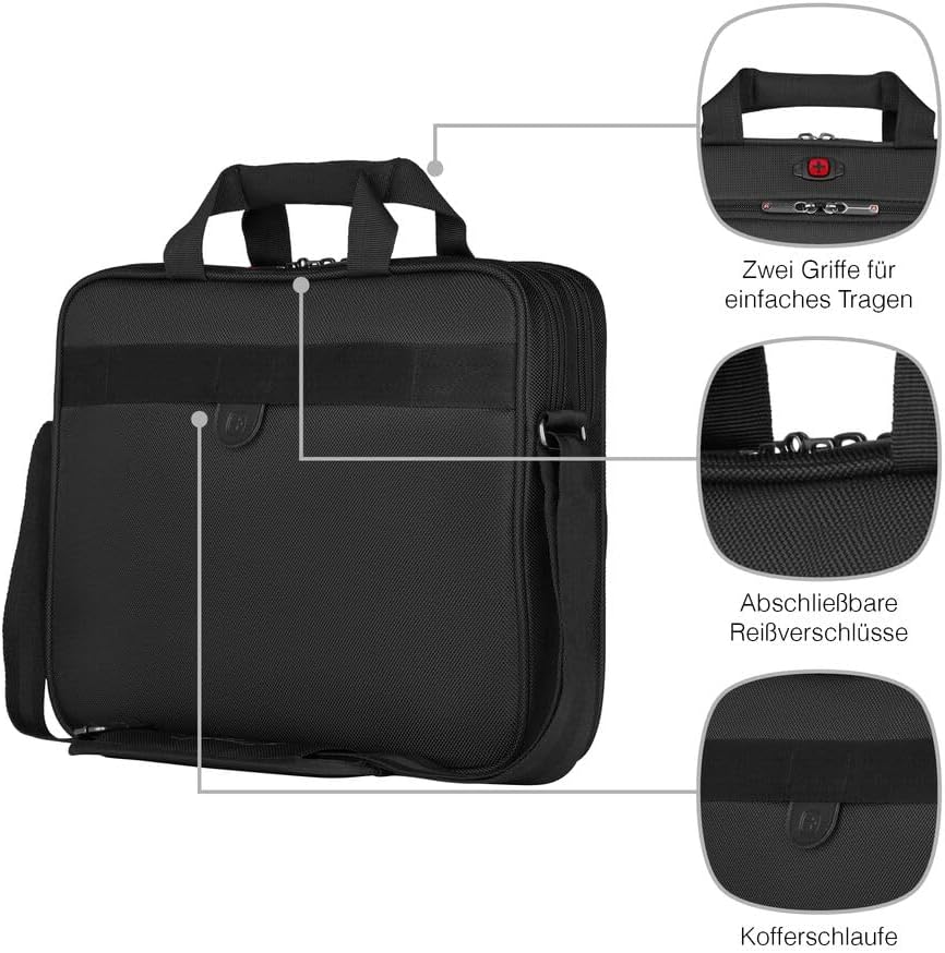 WENGER Sensor Aktentasche, Laptop-Tasche zum Umhängen, Notebook bis 15 Zoll, 9 l, Damen Herren, Büro