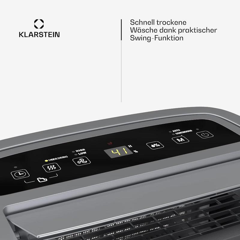 Klarstein DryFy Connect 50L Luftentfeuchter - 50L/Tag, WLAN-App-Steuerung, 7L Tank, 24h Timer, Autom