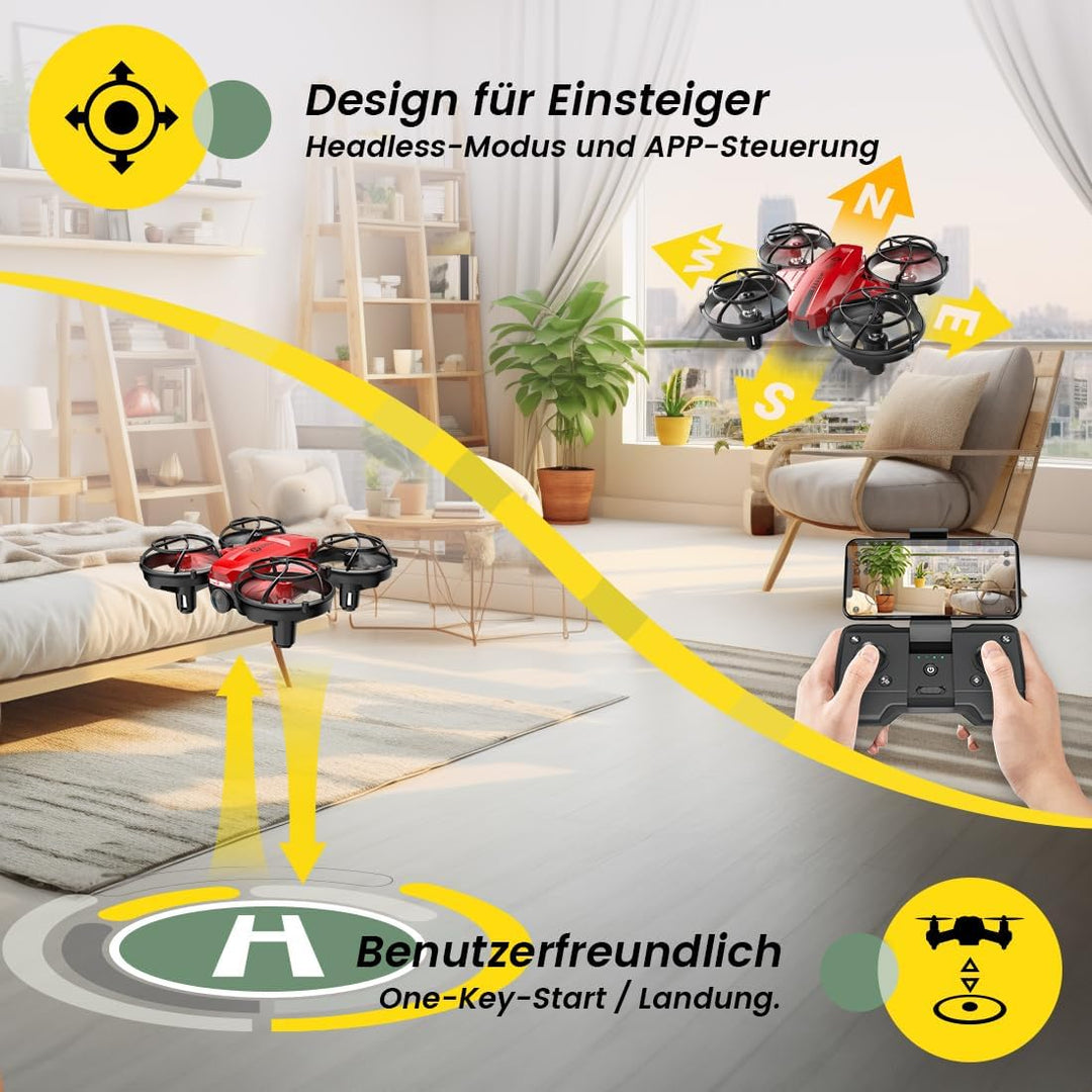 Holy Stone HS420 Mini Drohne mit HD 1080P Einstellbarer Kamera,mit 2 Steuerungsmodi,Not Aus,Umkreise