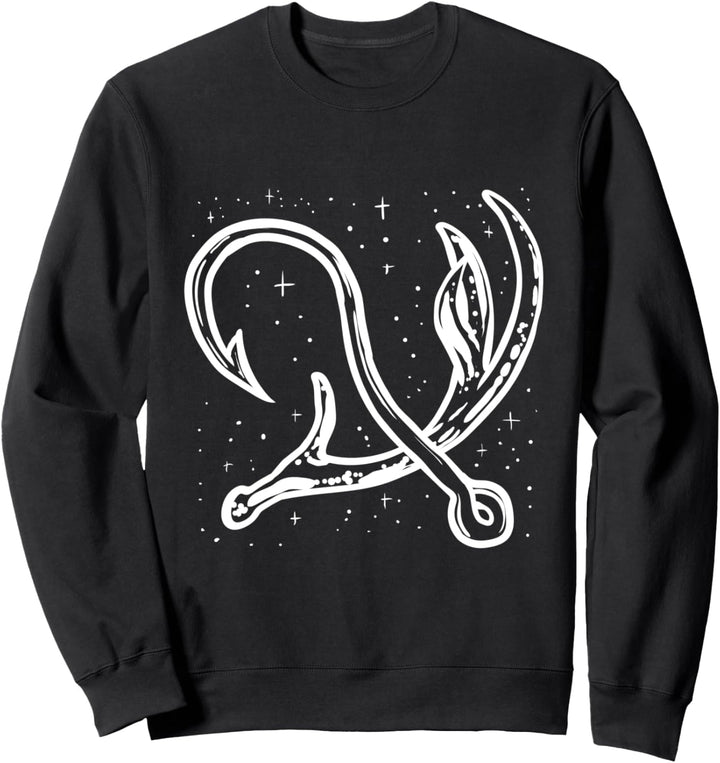 Angler Fisch Angelhaken Jagen Reh Geweih Jäger Sweatshirt
