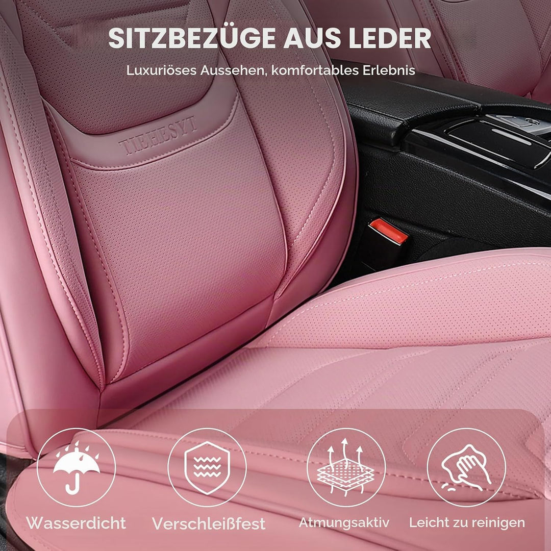 Komplettset Autositzbezüge aus atmungsaktivem Kunstleder Für Vorder- und Rücksitze inkl. Kopfstützen
