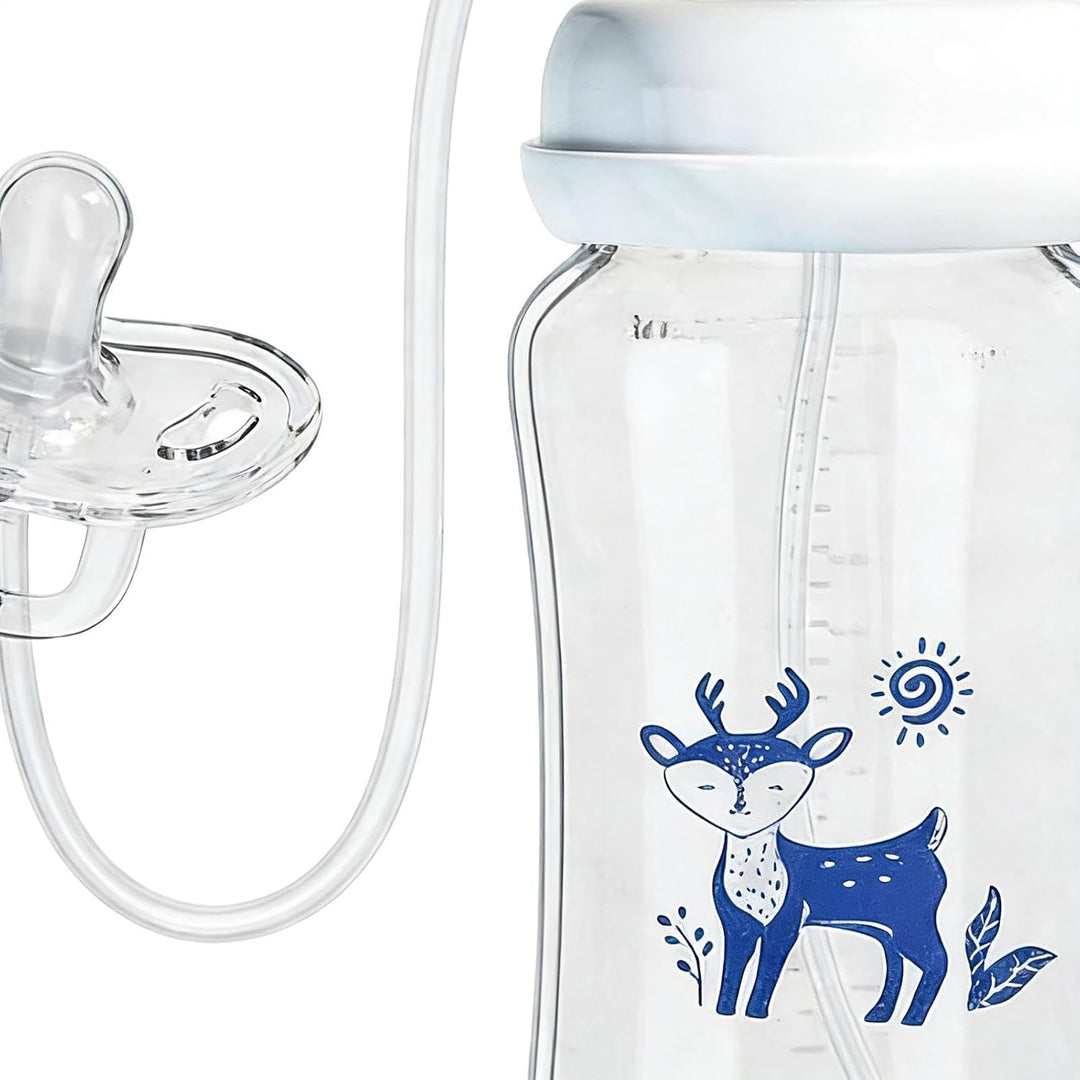 Muttermilchflaschen | Auslaufsicher, Silikon, gegen Koliken - Trinkflasche mit Strohhalm für Kinder