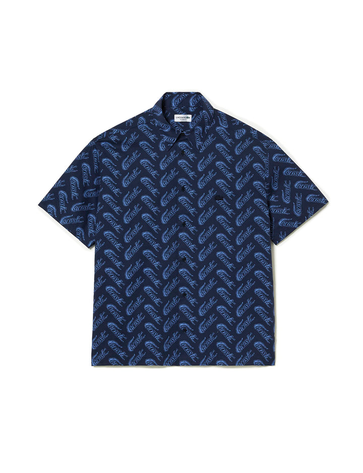 Lacoste Herren Ch5793 Woven T-Shirts 44 Navy Blue/Ethereal, 44 Navy Blue/Ethereal