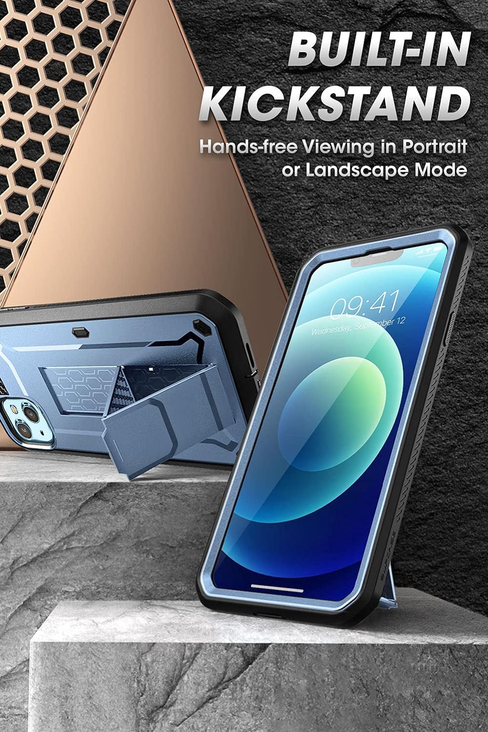 SUPCASE Unicorn Beetle Pro Ganzkörper Rugged Holster Schutzhülle für 6,1 Zoll iPhone 13 (2021), Meta