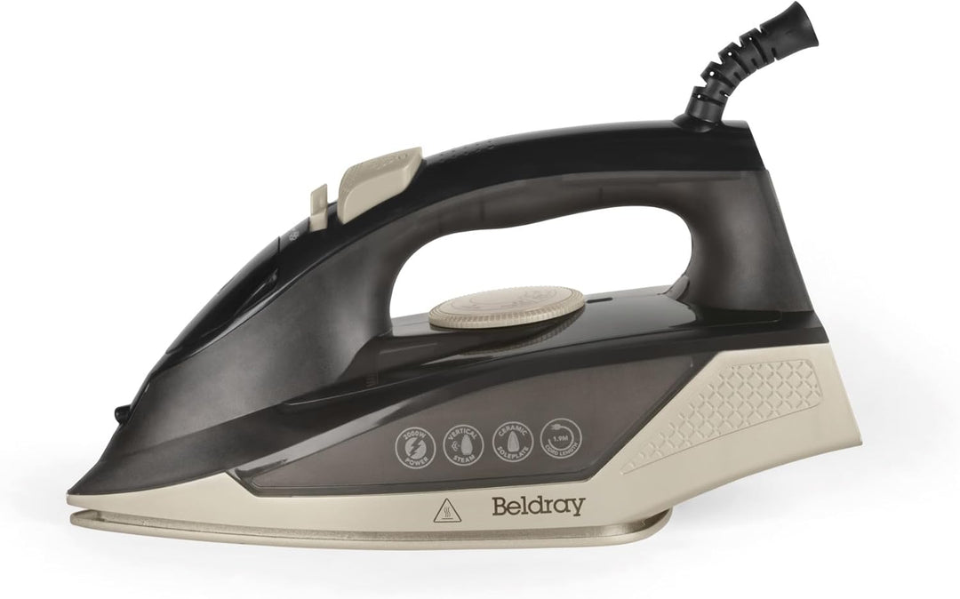 Beldray BEL01848VDE Dampfbügeleisen – 2000 W, traditionelles und kompaktes Dampfbügeleisen, Keramik-