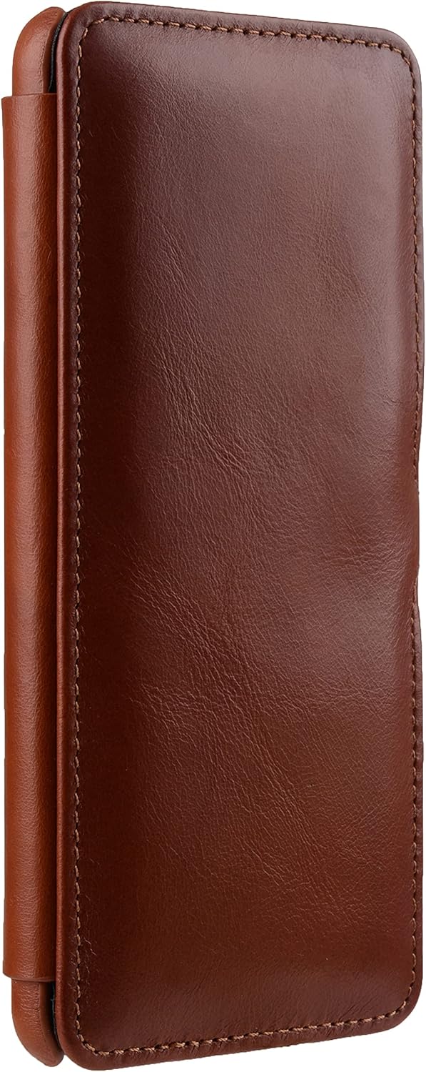STILGUT Book Case kompatibel mit Samsung Galaxy S21 Plus 5G Hülle aus Leder mit Clip-Verschluss, Led