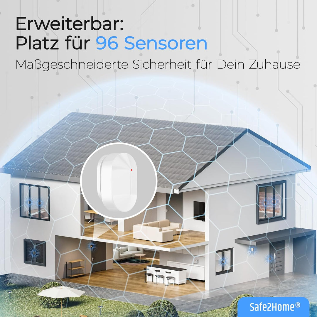 Safe2Home® Funk Alarmanlagen Set SP310 Profi - Sabotageschutz Rolling Code - wechselnde Frequenz – T