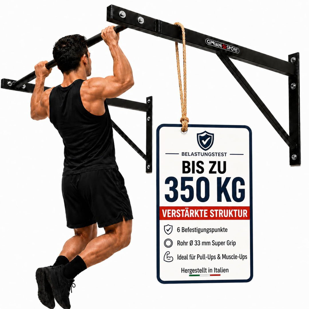 Cipriani sport™ Wall Bars Home Gym 120 x 90 x 50 cm, professionelle Wandzugstange inklusive Calisthe
