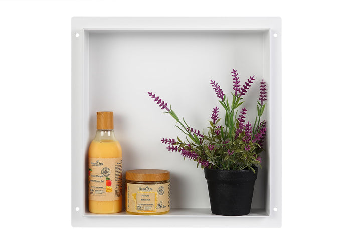 Balneo WALL-BOX NO RIM White wandnische dusche Edelstahl 30x30x7 cm Duschnische wasserdicht, flexibl