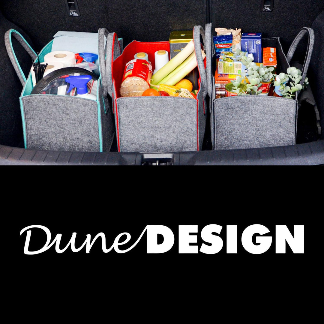 DuneDesign 2er Set: Schwerlast Shopping Bag Filz XXL - 50x25x25 Filztasche Gross - Kamintasche für H