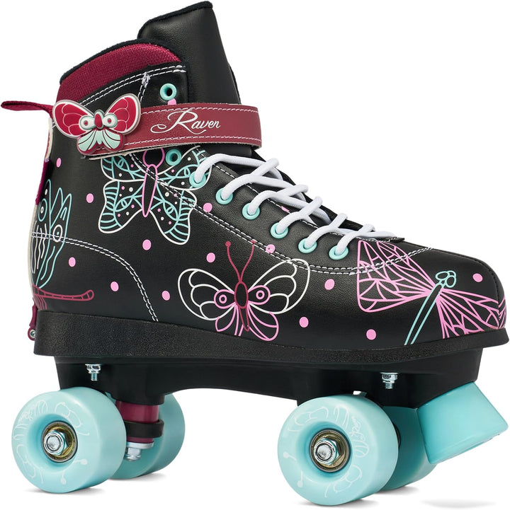RAVEN Rollschuhe Roller Skates für Kinder Erwachsene Mädchen Damen verstellbar 35-38 (22,5-24cm) Ame