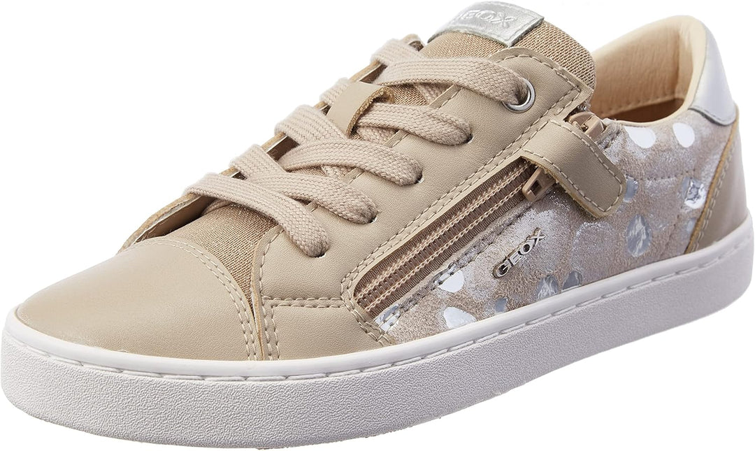 Geox Mädchen J Kilwi Girl B Sneakers 30 EU Beige Silver, 30 EU Beige Silver