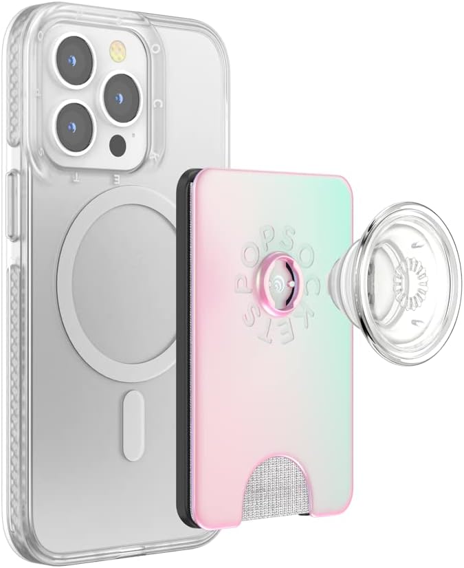 PopSockets: PopWallet+ for MagSafe - Kartenhalter mit integriertem austauschbarem PopTop für Smartph