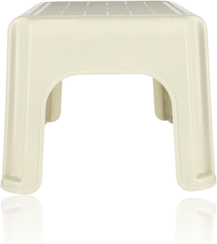 Tritthocker Erwachsene Weiss/Creme – 120 KG Tragkraft – Rutschfester Hocker 38x29x24 cm – Leichte Tr