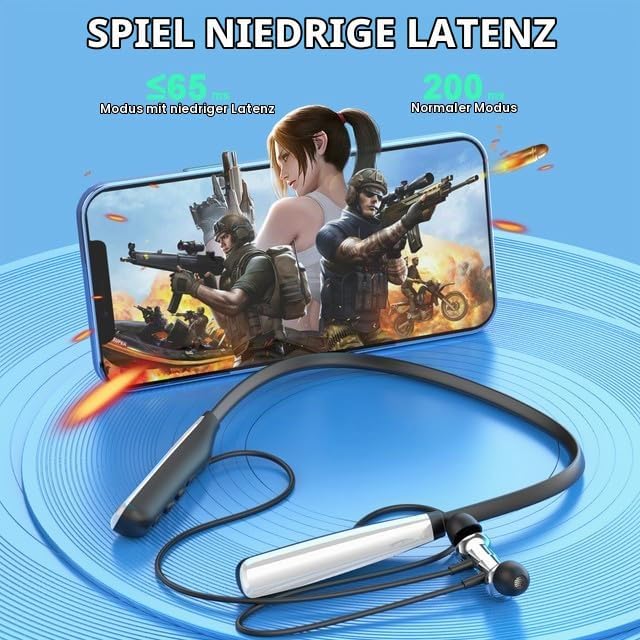 LAMA Bluetooth 5.4 Kopfhörer Sport Ohrhörer 80 Std. Spielzeit Noise Cancelling Kabellos Sportkopfhör