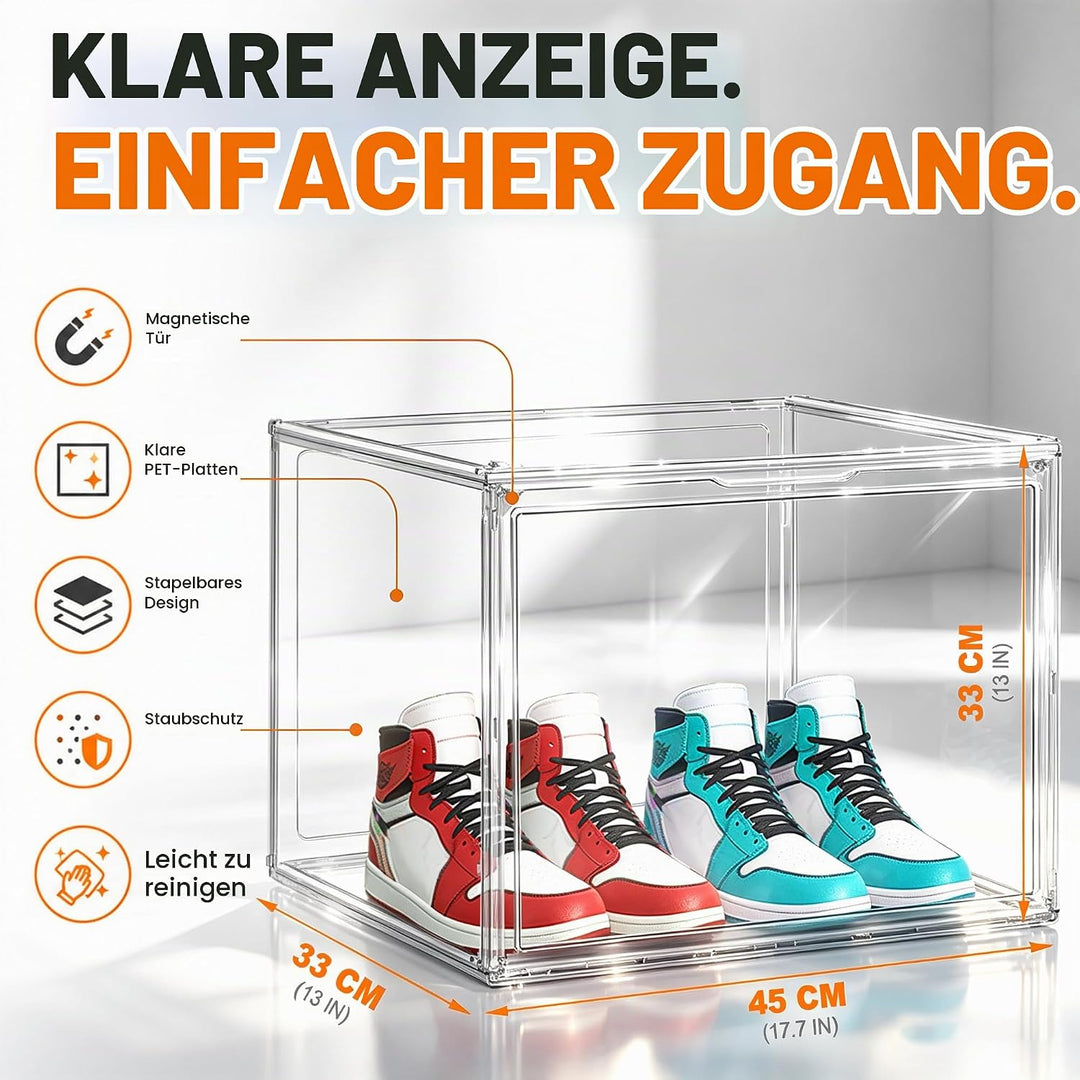 Schuhaufbewahrungsbox, XXX-Grosse Extra grosse Acryl Display Case Transparente Sneaker Schuh Organiz