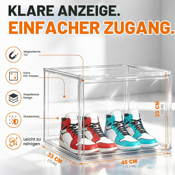 Schuhaufbewahrungsbox, XXX-Grosse Extra grosse Acryl Display Case Transparente Sneaker Schuh Organiz