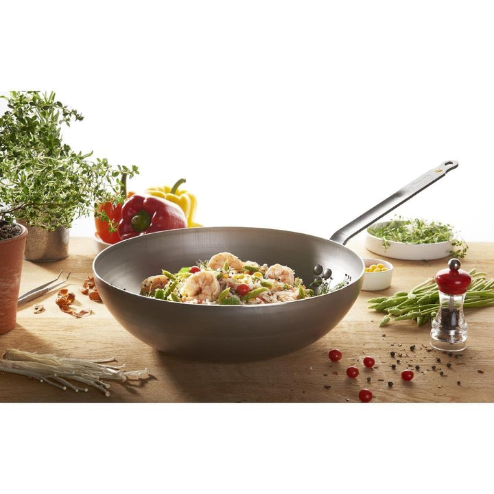 DE BUYER Wokpfanne aus Eisen, Durchmesser 28 cm