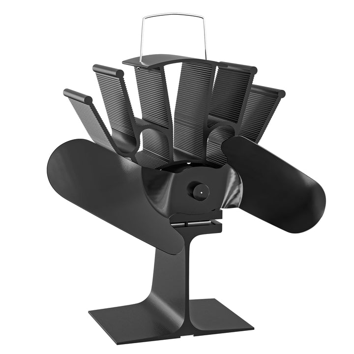 Wiltec Kaminofenventilator mit 2 Flügeln 70 bis 350°C, Ofenventilator ohne Strom, Kaminventilator fü