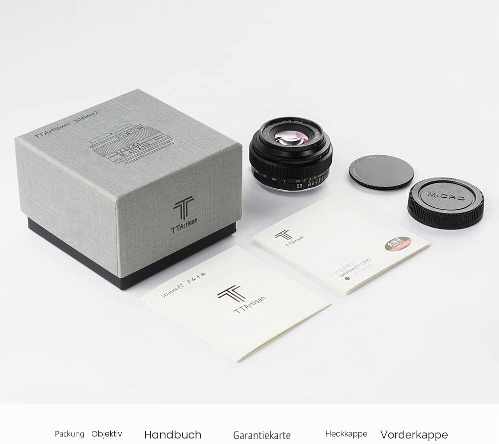 TTArtisan 50mm F2 Full Frame Manual Camera Lens Compact Design Light Weight Standard Focal Length Ca