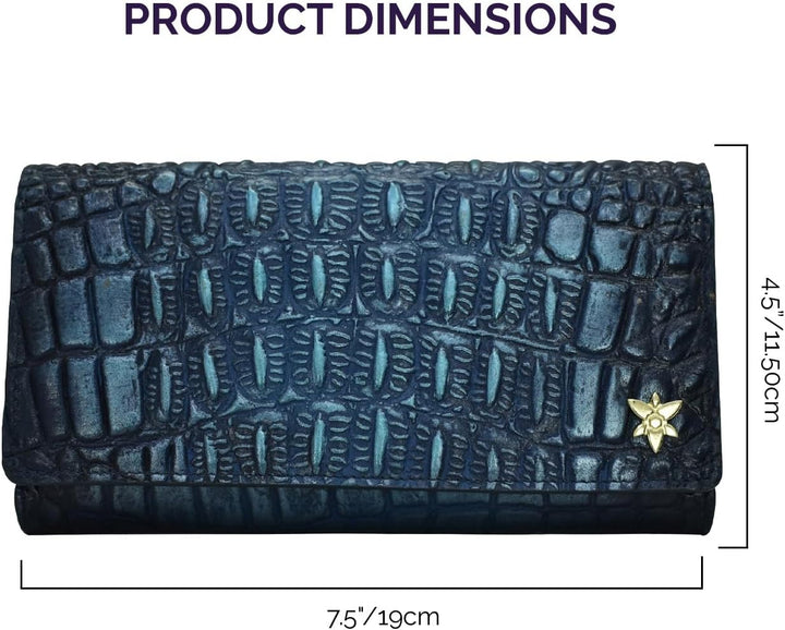Anuschka Einheitsgrösse Croc Embossed Sapphire, Einheitsgrösse Croc Embossed Sapphire
