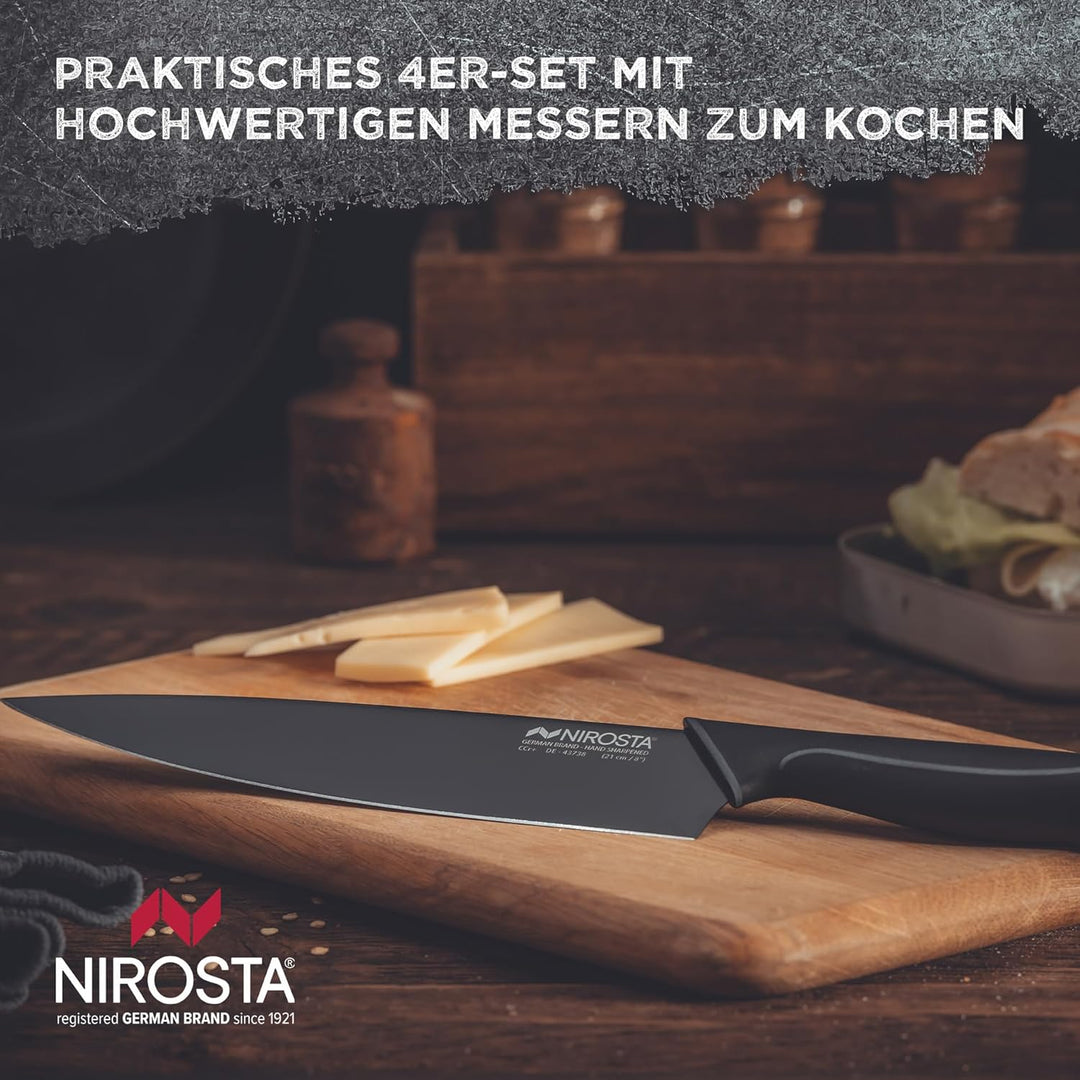Nirosta Wave-Messer-Set, Verschiedene Messer mit Funktionsteil aus hochwertigem Edelstahl, Premium-M