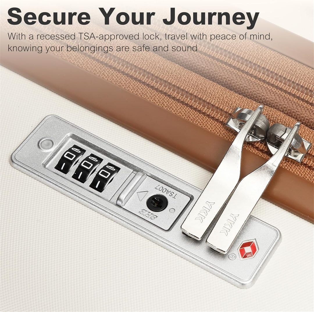 KONO Koffer Trolley Handgepäck Koffer Reisekoffer von ABS+PC Hartschalenkoffer mit 4 Rollen TSA Schl