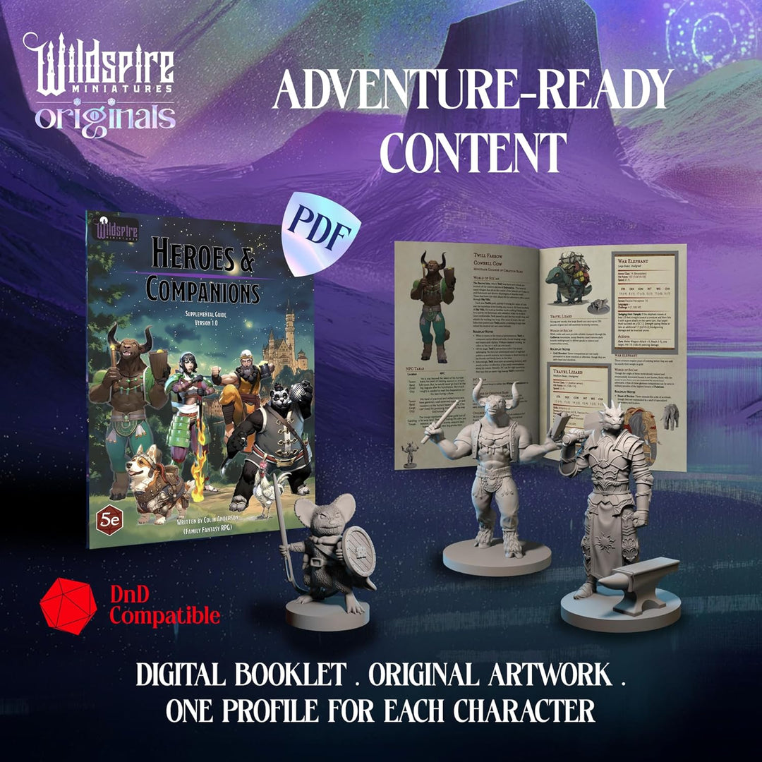 Wildspire Hero, NPC-Miniaturen für DND-Miniaturen, 28 mm - 32 mm, unlackiert, D&D-Miniaturen, Dungeo