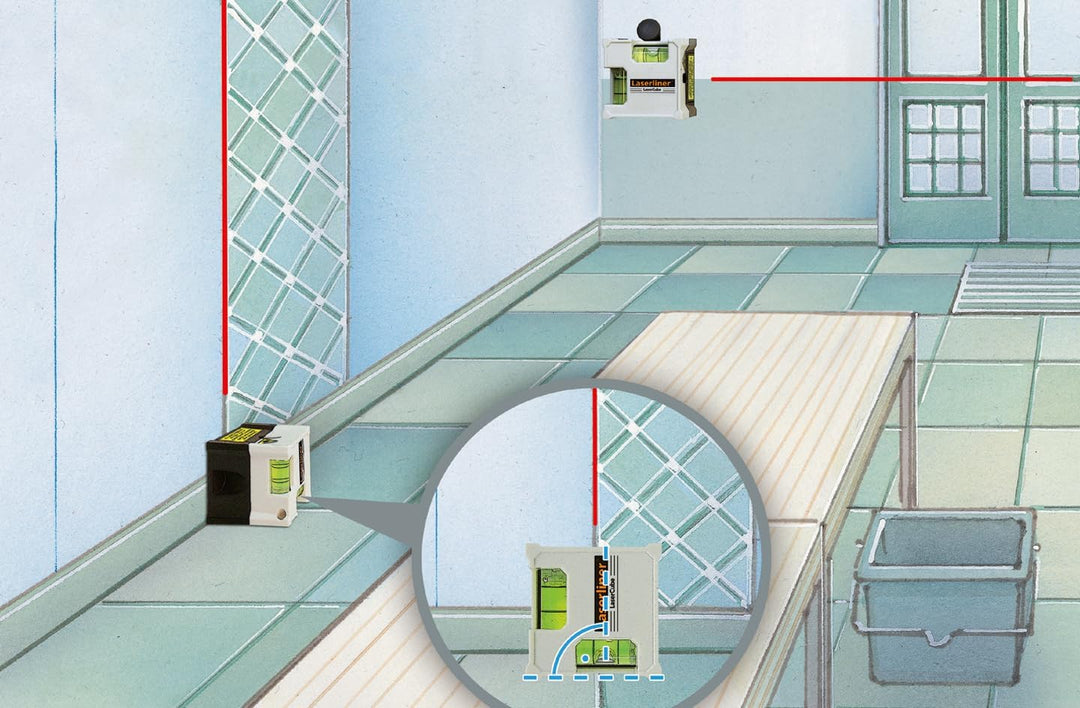 Laserliner Mini Linienlaser, LaserCube, Laser Wasserwaage für horizontales und vertikales Ausrichten