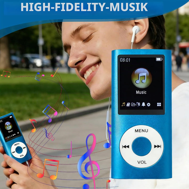 MP3/MP4-Player Musikplayer Unterstützt Bis zu 64 GB TF-Karte Tragbar HiFi-Musikplayer mit Kopfhörer