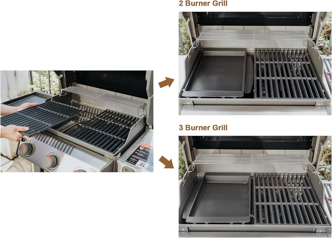 Onlyfire BBQ Gusseisen Plancha Grillplatte Grill Griddle für Weber Spirit 200/300 serie & Weber Spir