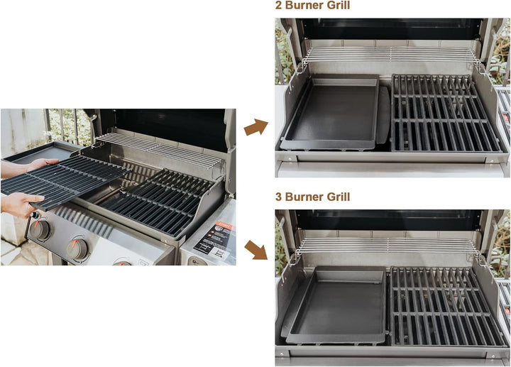 Onlyfire BBQ Gusseisen Plancha Grillplatte Grill Griddle für Weber Spirit 200/300 serie & Weber Spir