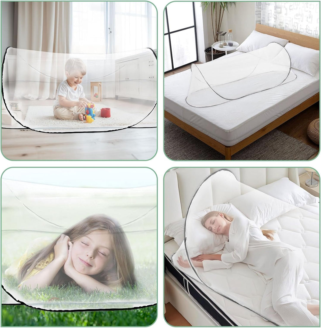 Moskitonetz Pop Up 200 x 80 x 56 Faltbares Mückennetz tragbares Campingzelt Familien Moskitonetzbett