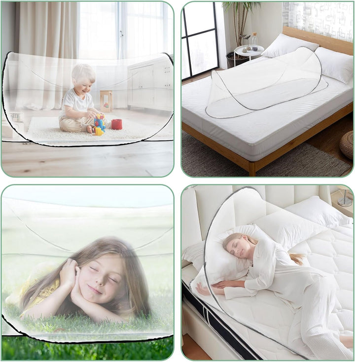 Moskitonetz Pop Up 200 x 80 x 56 Faltbares Mückennetz tragbares Campingzelt Familien Moskitonetzbett