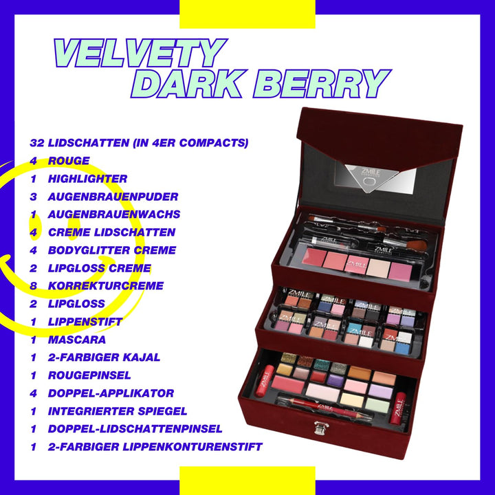 ZMILE COSMETICS Beauty Case Velvety (dark berry) Kosmetikkoffer vegane Kosmetik mit Schminke - Make