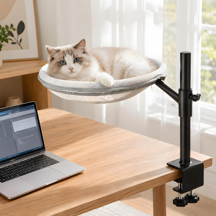 Katzenbett Schreibtisch, 360° Drehbar Höhenverstellbar Katzen Hängematte | Katzen Schreibtischbett K