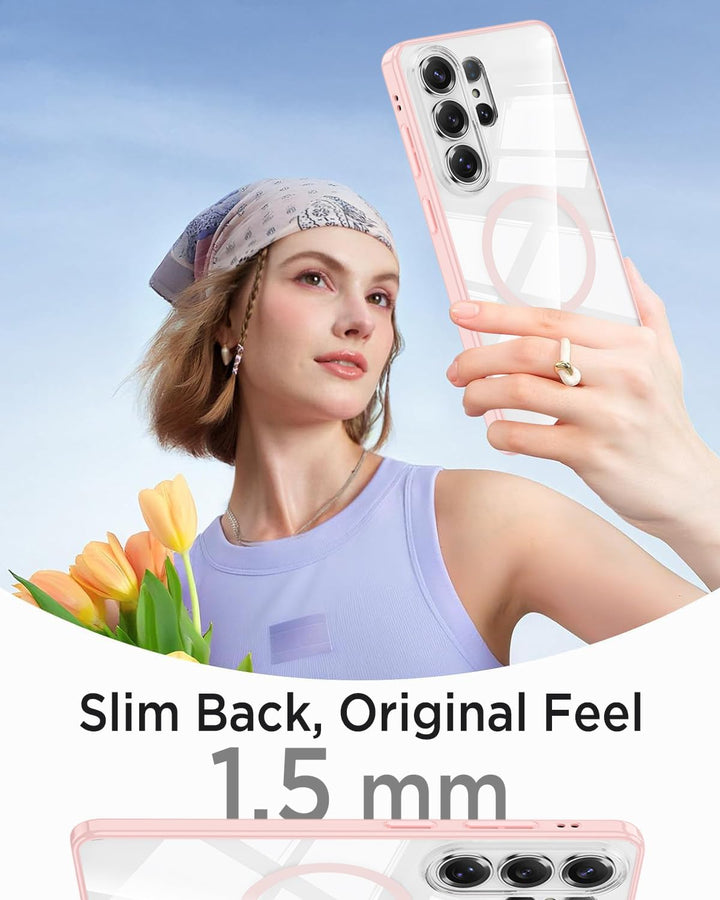 Miimall Ultradünn Handyhülle Kompatibel mit Samsung Galaxy S26 Ultra Hülle Transparent Mag-Safe, PC+