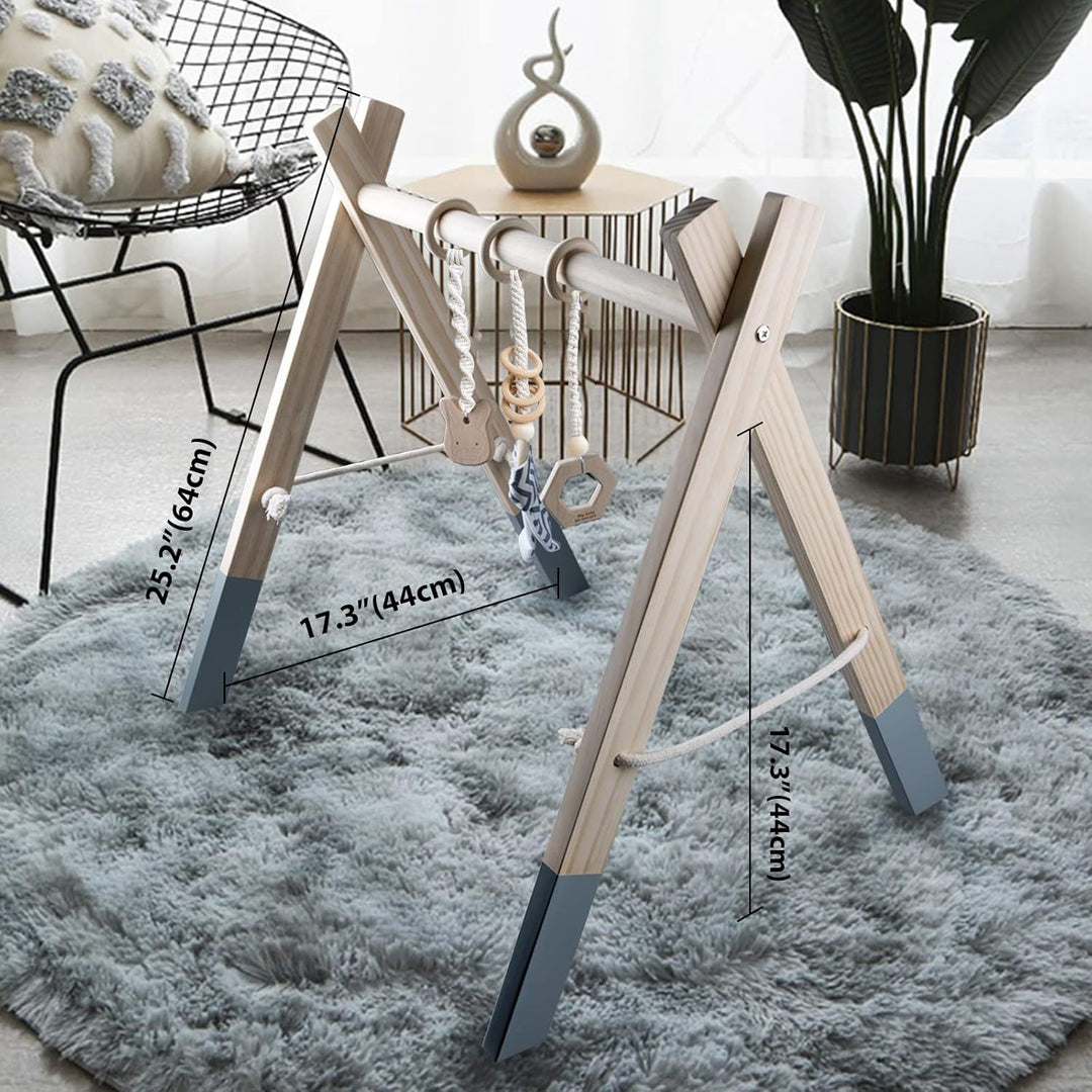 Caudblor Spieltrapez Holz Babyspielzeug Puzzle Gym inkl. Anhänger Babygymnastik aktiv Spielzeug Baby