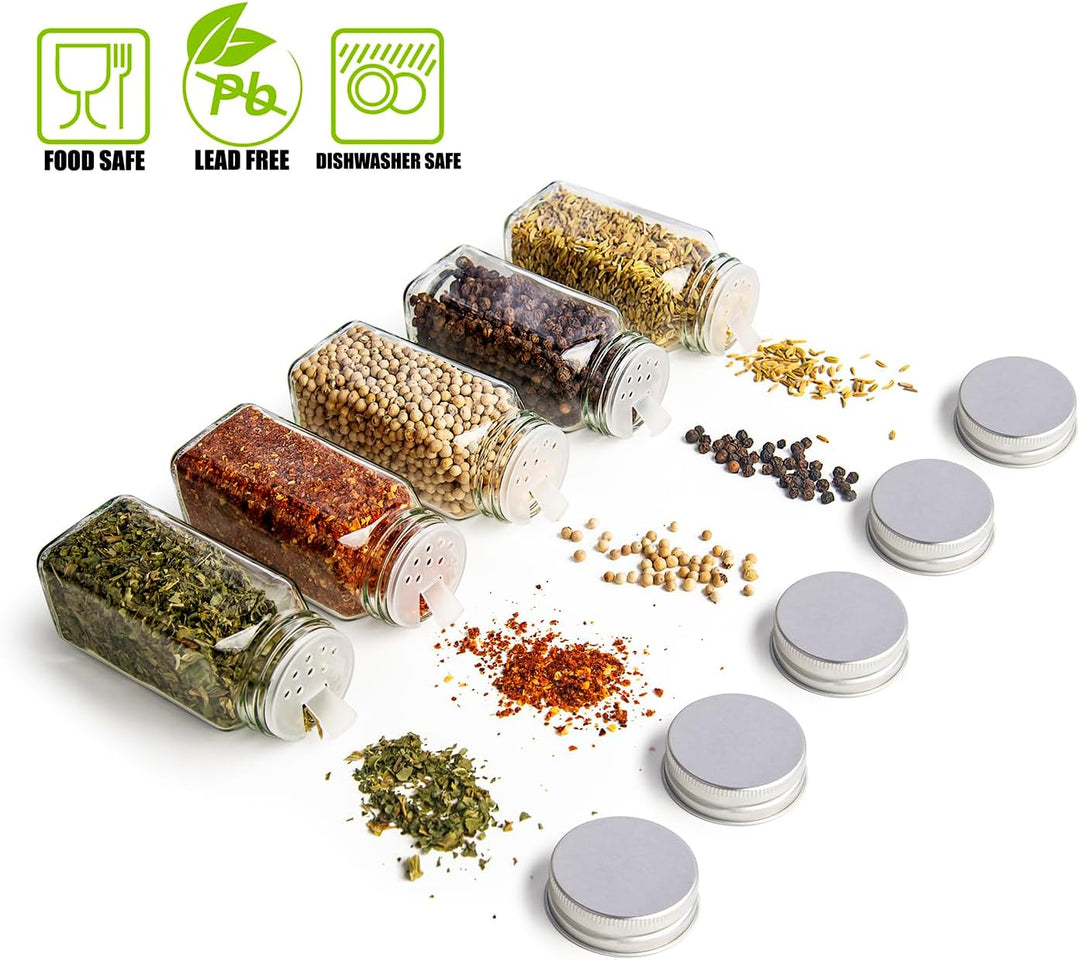 ZEBEN® Gewürzgläser eckig Set [25 Stk 120ml] Gewürzdosen Set Glas Gewurzglaserset Gewürzbehälter mit