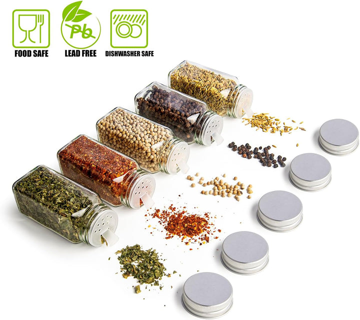 ZEBEN® Gewürzgläser eckig Set [25 Stk 120ml] Gewürzdosen Set Glas Gewurzglaserset Gewürzbehälter mit