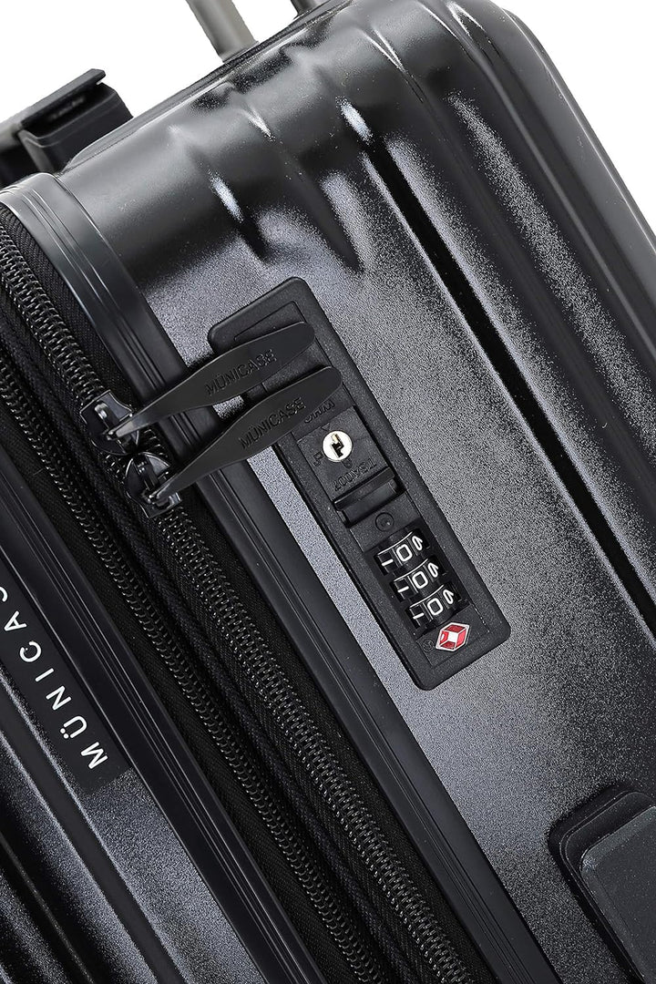 Münicase M816 TSA-Schloss Koffer Reisekoffer Trolley Kofferset Hardschale Boardcase Handgepäck (Schw