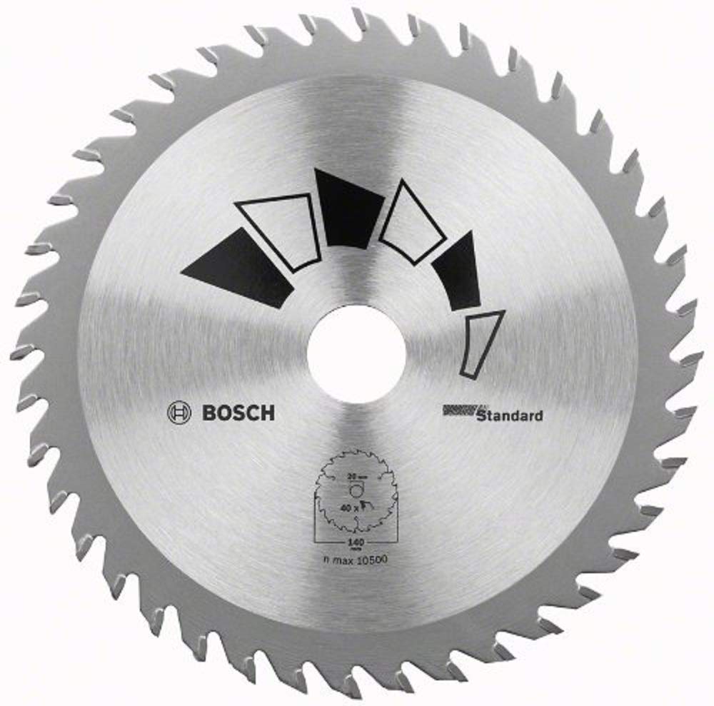Bosch 1x Kreissägeblatt Standard (Sägeblatt für Holz, Ø 140 x 2.2/1.5 x 20/12.75 mm, 40 Zähne, ATB,