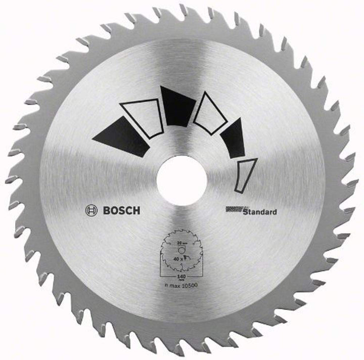 Bosch 1x Kreissägeblatt Standard (Sägeblatt für Holz, Ø 140 x 2.2/1.5 x 20/12.75 mm, 40 Zähne, ATB,