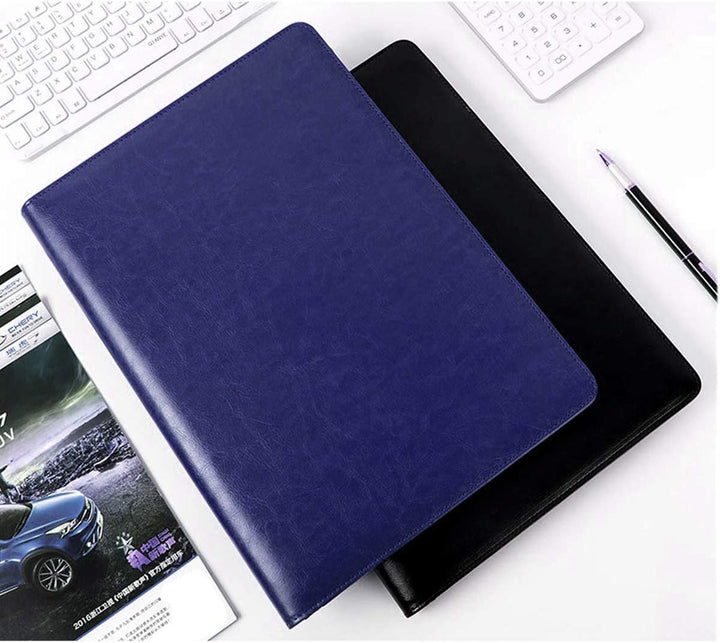 WAVEYU Padfolio Klemmbrett-Ordner Portfolio, Kunstleder Aufbewahrungs-Klemmbrett mit Abdeckung für B
