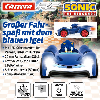 Carrera RC Team Sonic Racing - Sonic | Ferngesteuertes Auto | Rennboliden mit LED-Scheinwerfer | 27